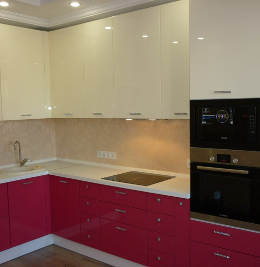 Встроенная кухня-Кухня МДФ в эмали «Модель 252»-фото4